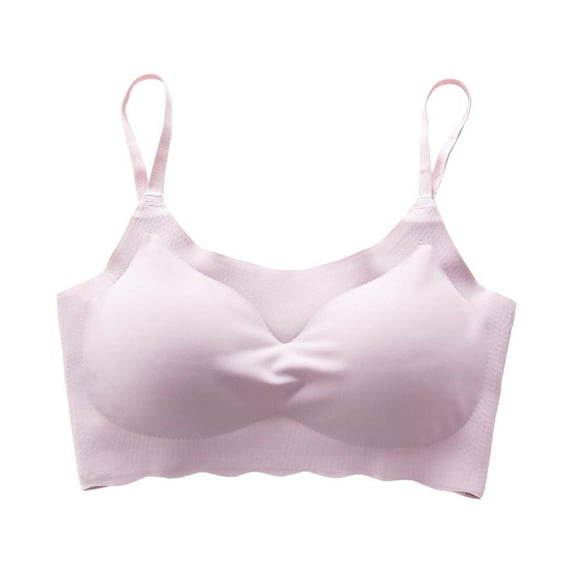 Bigersell Cotton Bra Clearance Plus Size Sports Bra No Underwire Bra Style R2908 V-Neck Pullover Bras Pull-On Bra Closure Women's Plus Size Sport Bra Pink XXL
