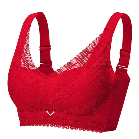 Bigersell Cotton Bra Women Leopard Print Front Buckle Without Underwire Seamless Bra Underwear Short Size Pregnancy Bra, Style 6005, Red 38B