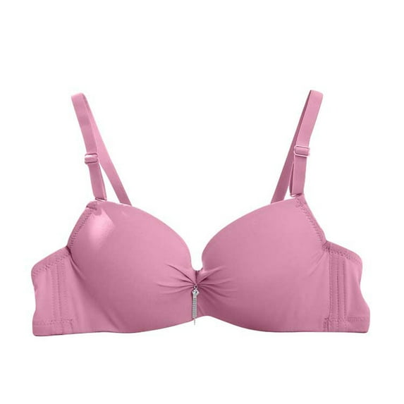 Bigersell Cotton Bras for Women Trendy Women's Lace Patchwork Bra with Breathable and Sagging Lightweight Underwear Lifting Bra Style F-1083 Pinks 32/70