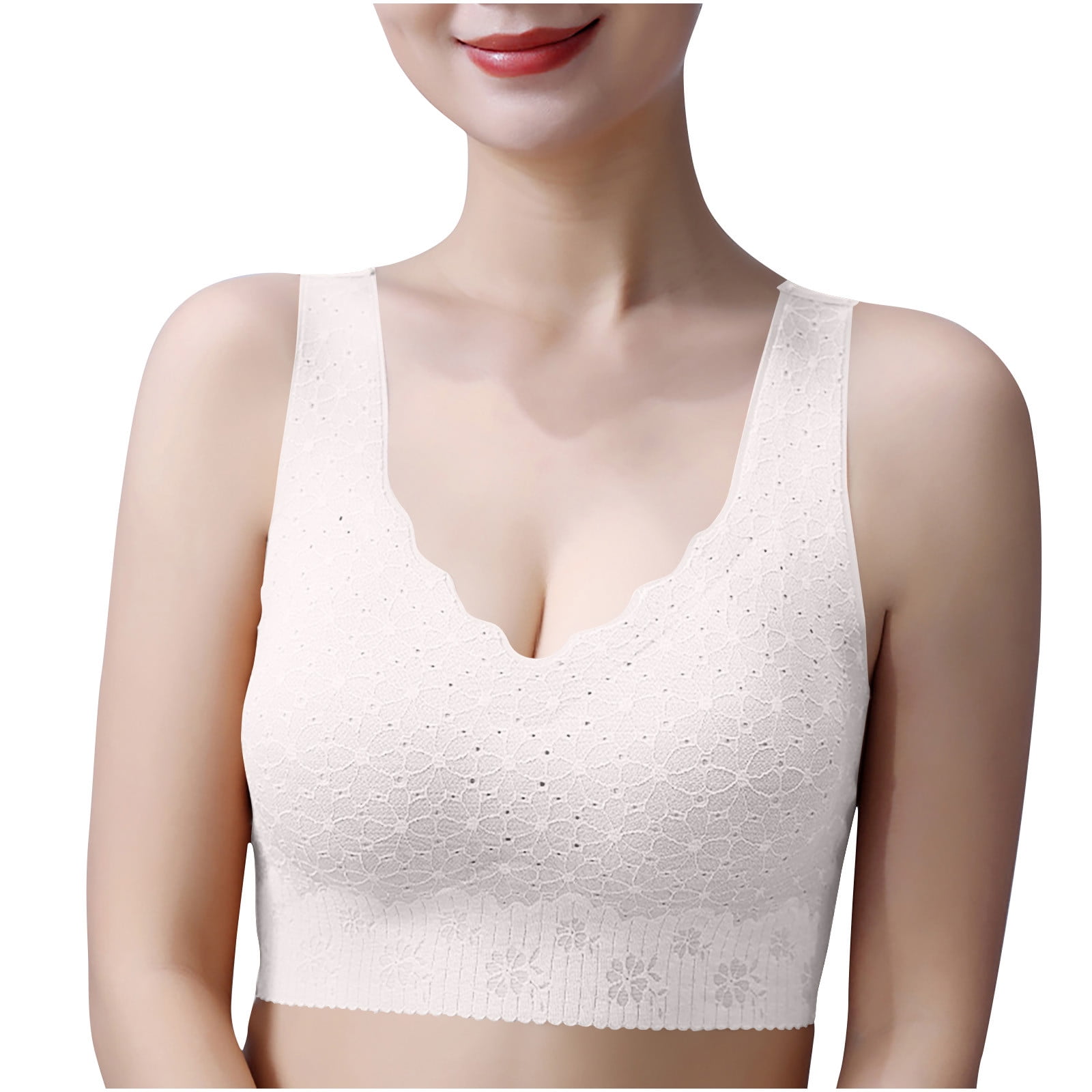 Bigersell Cotton Bras for Women Wirefree Clearance Padded Push up Bras for  Women Balconette Bra Style B2169 V-Neck Seamless Bras Pull-On Bra Closure