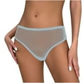 thumbnail image 1 of Bigersell Cotton Cheeky Underwear for Women Clearance Period Underwear Tangas Panty Style P-1431 Spandex Thong Panties Ladies Thong Briefs High Waist Women's Panties Light Blue S, 1 of 8