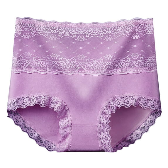 Bigersell Cotton Seamless Underwear Women Clearance High Waisted Underwear Cheeky Panty Style P-1824 Nylon Brief Panties Ladies Thongs Briefs Mid Waist Women Cheeky Panties Purple XXL