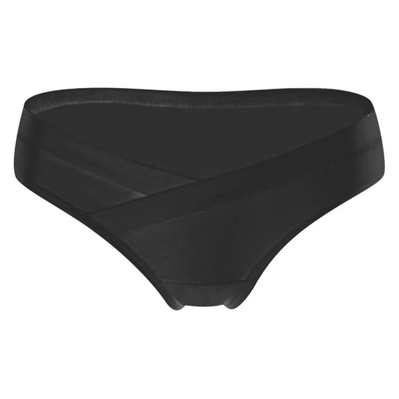 Bigersell Cotton No Show Underwear Women Clearance Womens Bikini Underwear Cotton Thong Panty Style P-1742 Nylon Brief Panties Ladies Thong Underwear Briefs Mid Waist Women's Briefs Black XL