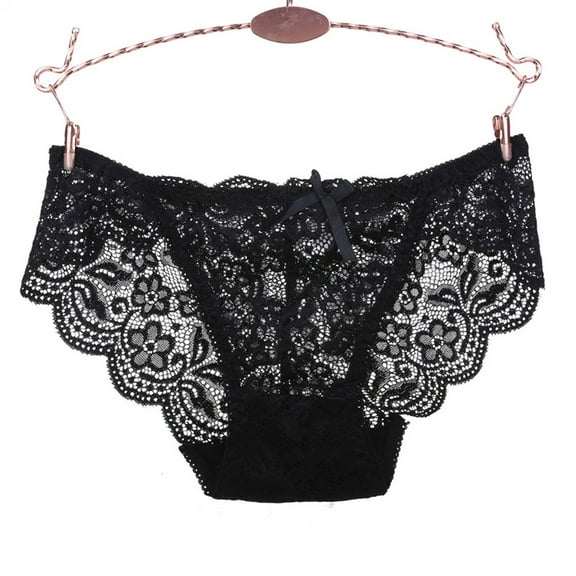 Bigersell Cotton Thong Underwear for Women Clearance Cotton Womens Underwear Bikini Panty Style P-811 Spandex Thong Panties Thongs Briefs High Waist Women's Bikini Panties Black L
