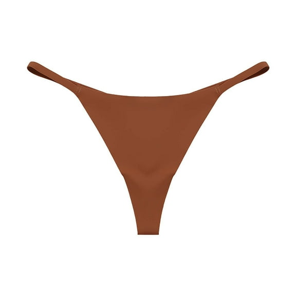Bigersell Crotchless Panties Clearance Seamless Underwear Bikini Panty Style P-1179 Polyester Bikini Panties No Show Thongs Ladies Briefs High Waist Women's Panties Orange S