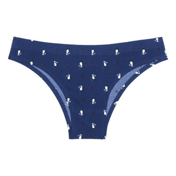 Bigersell Crotchless Panties Clearance Seamless Underwear Seamless Panty Style P-428 Polyester Bikini Panties Thongs Briefs High Waist Women's Bikini Panties Dark Blue Xs