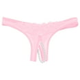 thumbnail image 1 of Bigersell Crotchless Underwear Clearance No Show Underwear Seamless Panty Style P-609 Polyester Bikini Panties High Waisted Thong Briefs High Waist Women's Bikini Panties Pink One Size, 1 of 7