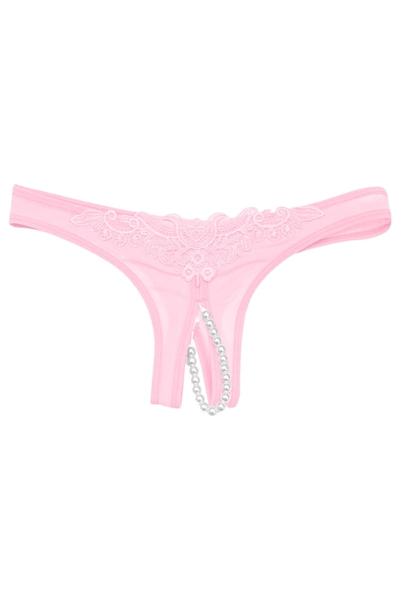 Crotchless Underwear Clearance No Show Underwear Seamless Panty Style P-609 Polyester Bikini Panties High Waisted Thong Briefs High Waist Women's Bikini Panties Pink One Size