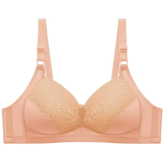 Bigersell Cupless Bra Women Solid Color Comfortable Hollow Out Bra Underwear No Underwire Women Size Lace Bra and Panty Set, Style 8163, Khaki 42D