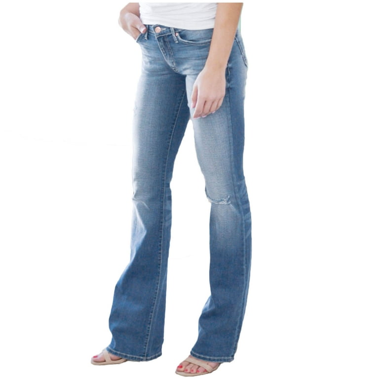 Women's Mid Rise Skinny Jeans, Stretchy Shaping Leg Jean, Curvy Slim Fit  Elastic Waist Denim Pants