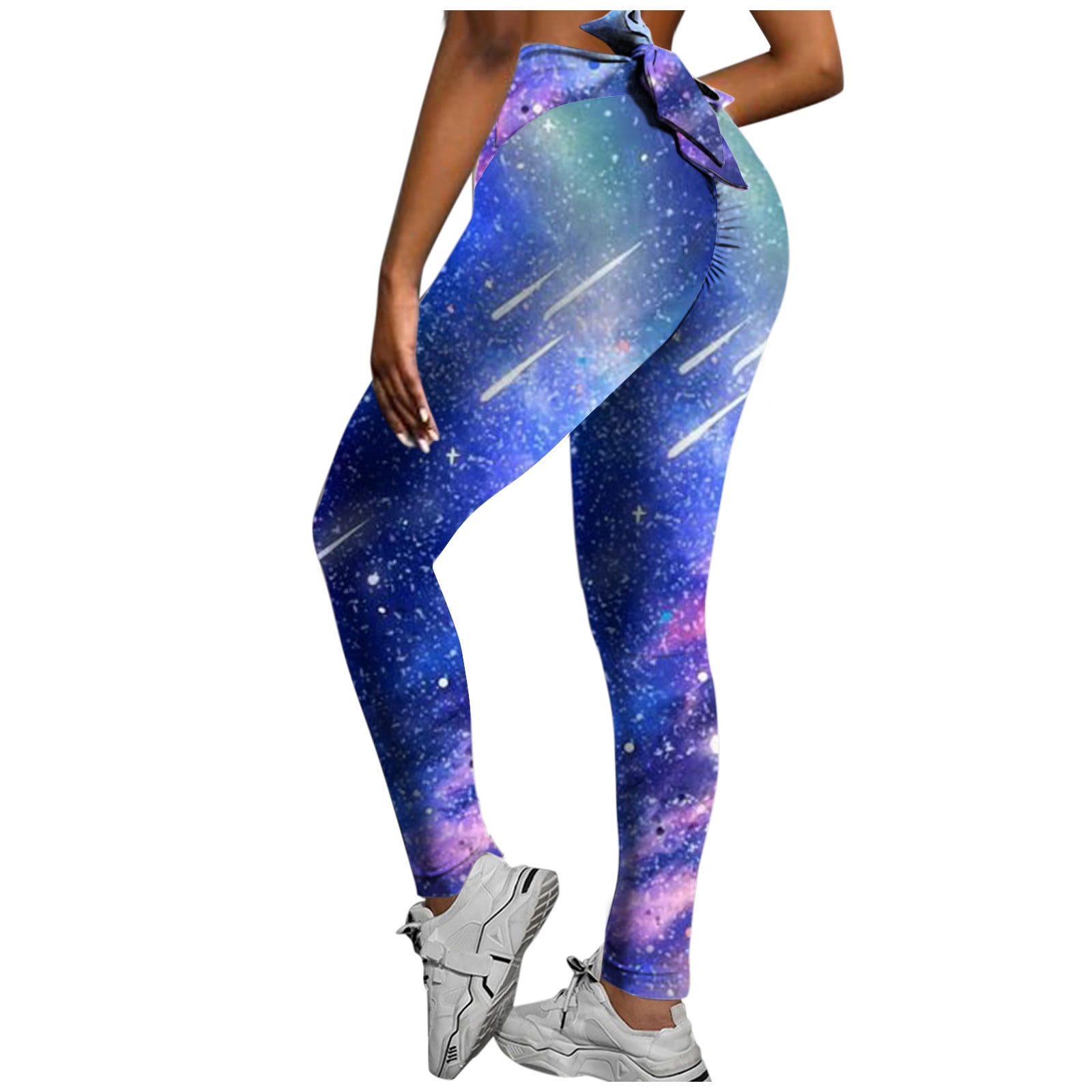 Free Leaper Women's High Waisted Printed Yoga Pants 7/8 Length