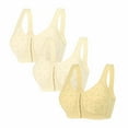 thumbnail image 1 of Bigersell Cute Bras Pack for Women Clearance 3pc Women's Front Buckle Oversized Tank Tops Style Underwear Without Underwire Full-Coverage Bra Style F-1233 Multicolor S, 1 of 4