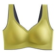 thumbnail image 1 of Bigersell Cute Bras for Women Clearance Ladies Bra Wire-Free Bra Style R3069 V-Neck Lightly Lined Bras Hook and Eye Bra Closure Women Size Padded Full-Coverage Bras Green M, 1 of 3