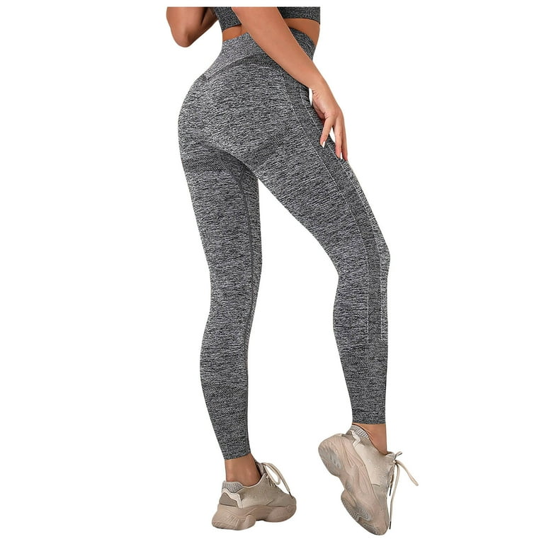 Bigersell Cute Distressed Yoga Pants Yoga Full Length Pants Women s Pure Color Hip lifting Sports Fitness Running High waist Yoga Pants Ladies Pull