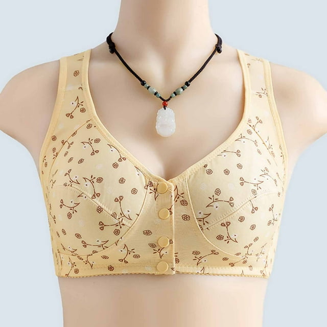 Bigersell Daisy Bras for Older Women - Plus Size Front Snap Closure ...