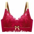thumbnail image 1 of Bigersell Deep V Bra Ladies Comfortable Breathable No Underwire Lace Push-Up Adjustment Lift Bra Woman Underwear Women Size Sports Bra Tank Tops, Style 6537, Red 38B, 1 of 9