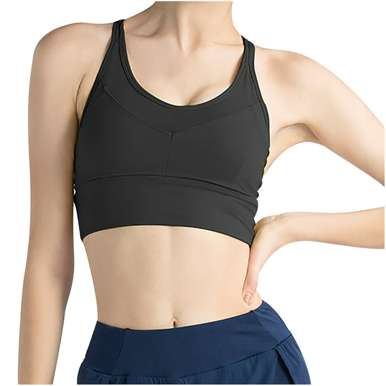 Bigersell Deep v Bra Women's Sport Underwear Fall Yoga Wear Thin Running  Back Training Shock-proof Vest Breasted Bra Female Sports Bra Tank Tops  Plus