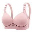 thumbnail image 1 of Bigersell Demi Bra V-Neck Wire-Free Bra Support Women Classic Bra Push-Up Bra Style R-35 Basic Bra Strap Nylon Seamless Bra Feature Everyday Bras Underwear Pink XL, 1 of 4