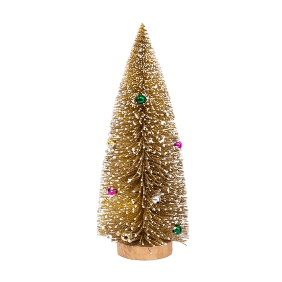 Bigersell Desktop Mini Christmas Tree - Tabletop Christmas Trees Small Artificial Christmas Tree Decorations with Christmas Ball Ornaments Office Table Desk Christmas Tree Home Decor Gold