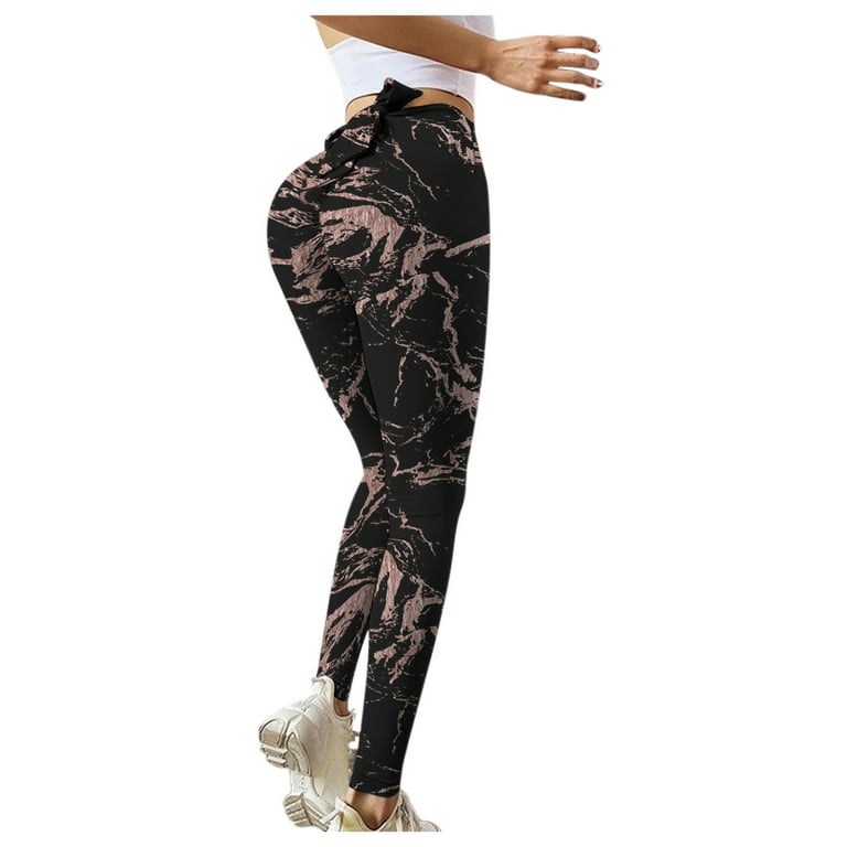 Casual Stretchy Fit Patchwork Space Dye Sports Leggings - Power