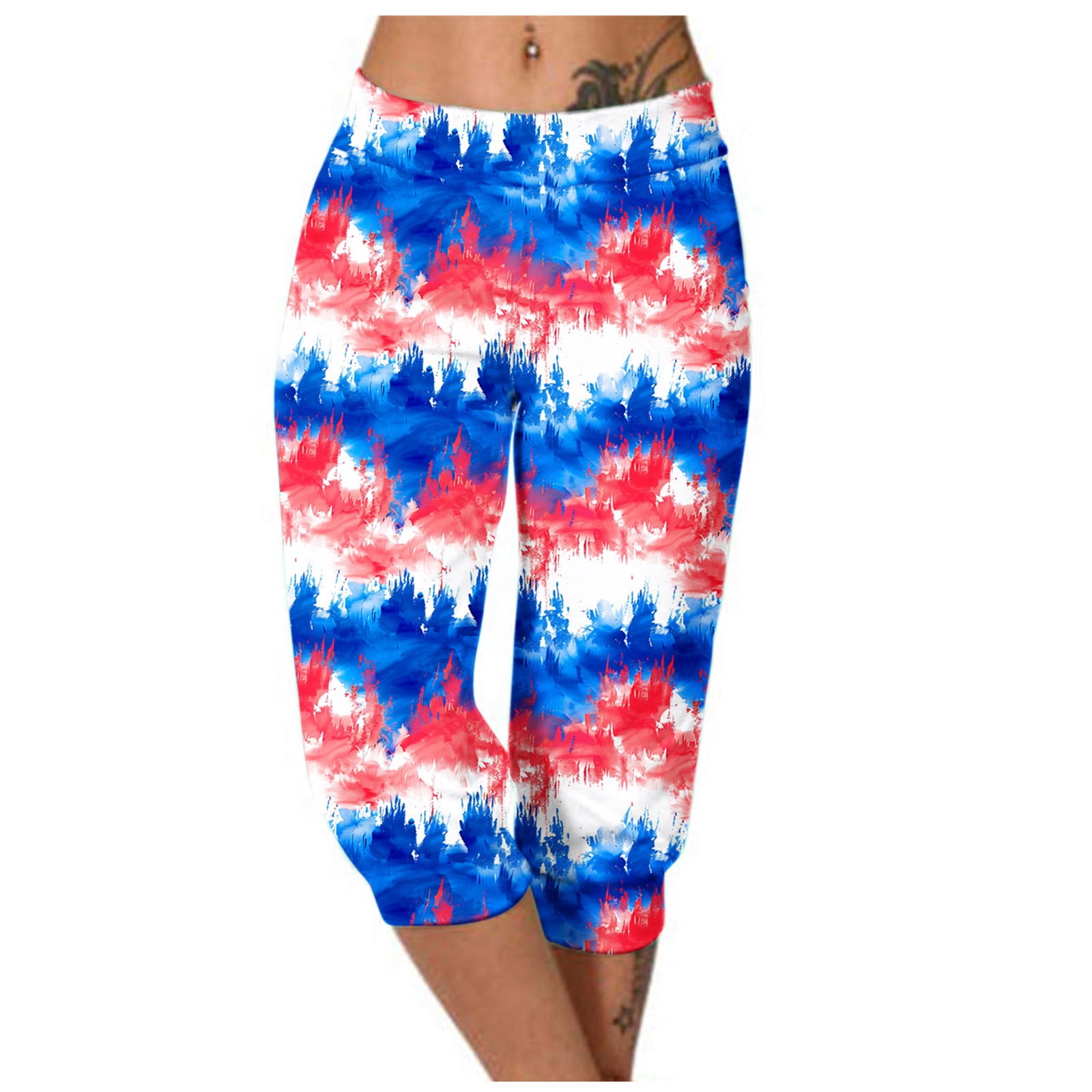 Bigersell Elastic Waist Pants for Women Women's Yoga Capris Gradient