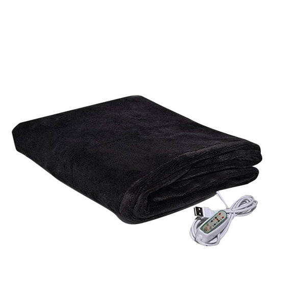 Bigersell Electric Heating Blankets Winter Warm Soft Comfort Electric Shawl Heated Cushion Black