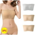 thumbnail image 1 of Bigersell Everyday Bra Clearance 3pc Bras No Underwire Balconette Bra Style R1003 V-Neck Convertible Bras Pull-On Bra Closure Women Size T Shirt Bras White L, 1 of 3