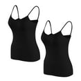 thumbnail image 1 of Bigersell Everyday Bra Clearance Womens 2pc Sports Bra Wirefree Padded Medium Impact Yoga Bras Gym Running Workout Tank Tops for Workout Sleeping Traveling Demi Cup Bra Style F-169 Black XL, 1 of 4
