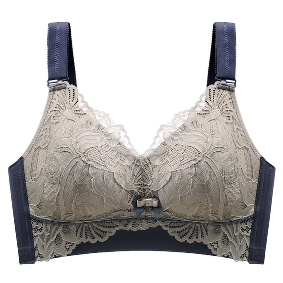 Bigersell Everyday Bra Ladies Comfortable Breathable No Underwire Lace Push-Up Adjustment Lift Bra Woman Underwear Regular Size Sports Bra for Female, Style 4004, Blue 38B