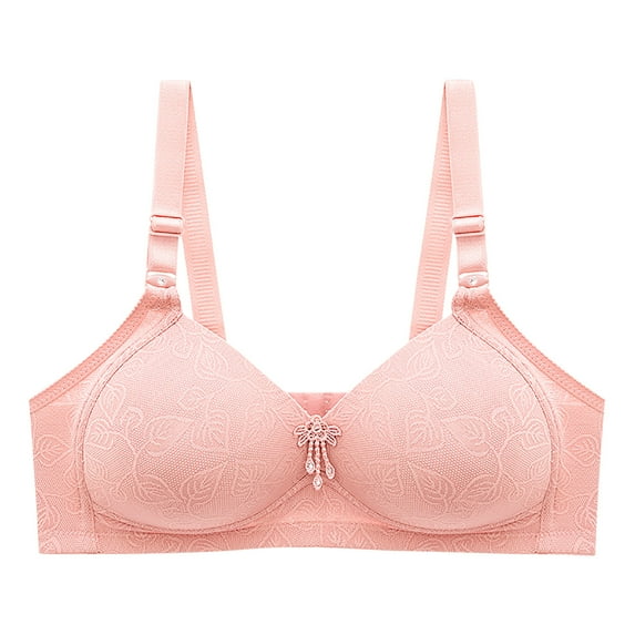 Bigersell Everyday Bra Women Bra No Underwire Push Up Underwear Vest-Style Sleep Bra Regular Size Sports Bra for Female, Style 3464, Rose Gold 36B
