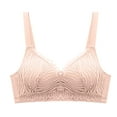 thumbnail image 1 of Bigersell Exercise Bras for Women Deals Wireless Padded Bras for Women Molded Bra Style B1320 V-Neck Padded Bras Hook and Eye Bra Closure Big Girls Plus Size Women's+sports+bras Beige 36, 1 of 6
