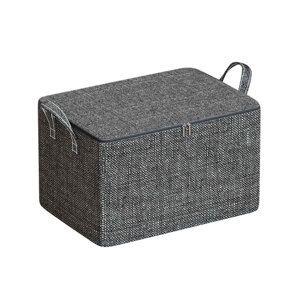Bigersell Fabric Storage Bins for Clothes Storage Bag Slider Zipper Foldable Closet Organizers Storage Containers with Carrying Handles Gray S