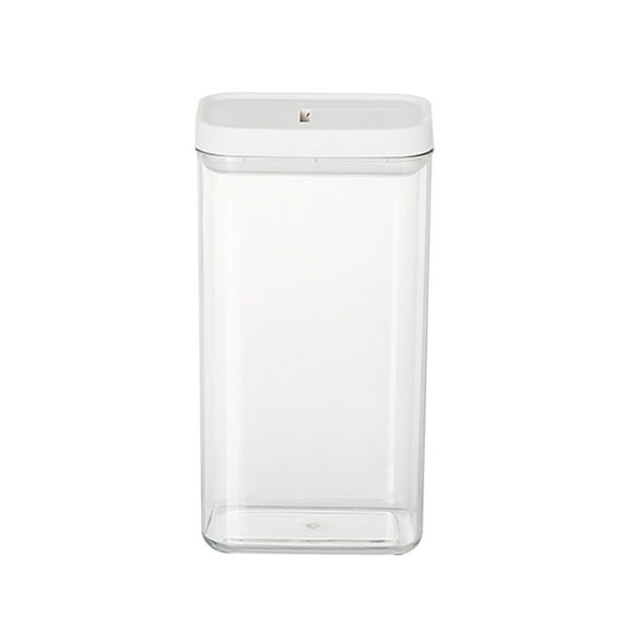 Bigersell Food Storage Container with Lids Airtight Plastic Canister for Cereal, Pasta, Flour & Sugar Kitchen Stackable Food Storage Buckets Kitchen Pantry Organizers and Storage White C