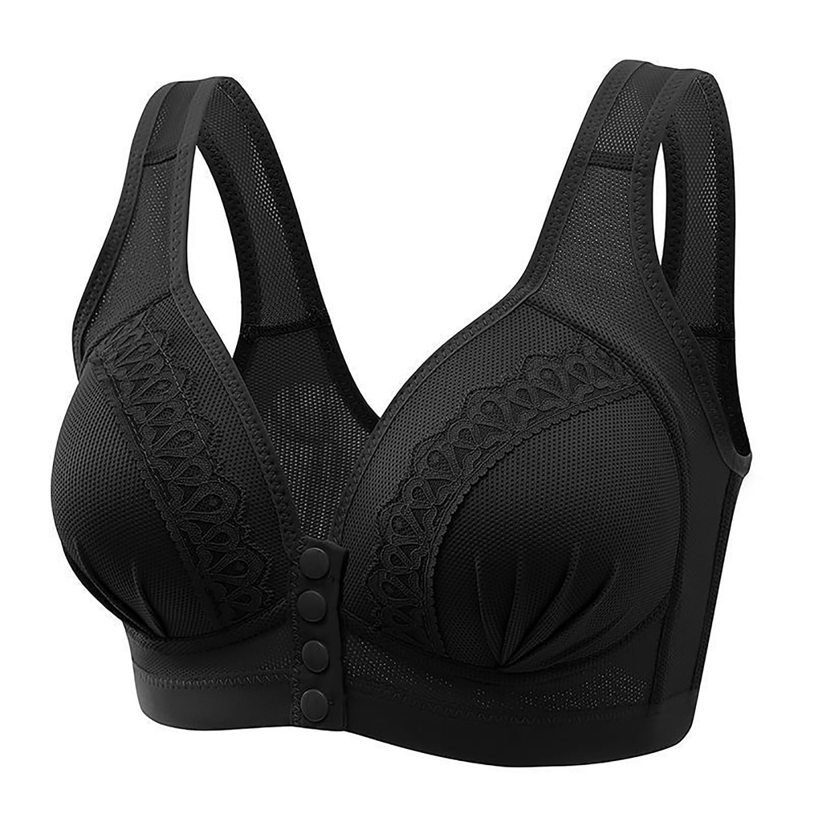Bigersell Padded Bra with Straps Women Fashion Wire Free Comfortable Push up  Hollow Out Bra Underwear Women's Plus Size Wirefree Bra with Support, Style  13852, Black 40B 