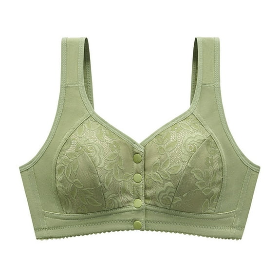 Bigersell Front Close Sports Bras for Women Daisy Bras Front Closure Bras for Older Women Bras for Older Women Front Closure Bra Front Closure R-12-Green 3XL