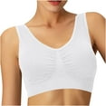thumbnail image 1 of Bigersell Front Closure Bra Clearance Sleep Bras for Women Lace Bra Style R549 V-Neck Lightly Lined Bras Pull-On Bra Closure Women Size Breathable Sports Bras White L, 1 of 5
