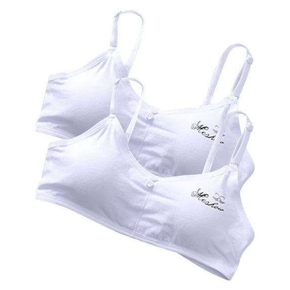 Bigersell Front Closure Bras Pack for Women On Sale 2pc Kids Girls Underwear Bra Children Underclothes Undies Clothes Push-Up Bra Style F-113 White One Size