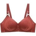 thumbnail image 1 of Bigersell Front Closure Bras for Seniors, Daisy Bras for Older Women Wire-Free Bra Front Button Closure Convenient Snap Front Sleep Bra Comfortable Easy Close Sports Bras Style-D18, Q-Red 40B, 1 of 3