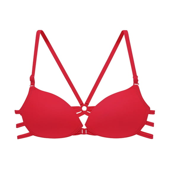 Bigersell Front Closure Bras for Women in Clearance Women Bras Plus Size Behind Buckle Comfortable Breathable Exhaust Base No Underwire Buckle Front Buckle Underwear Sport Bra Style F-638 Red S
