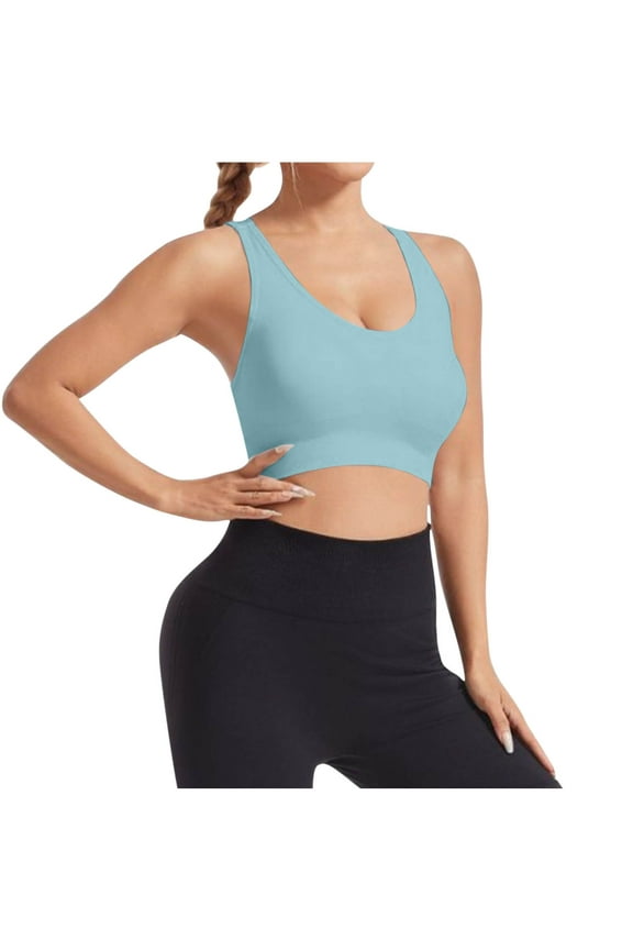 Front Closure Mesh Bra for Women Racerback Padded Push up Bras No Underwire, B12-7, Light Blue, XL