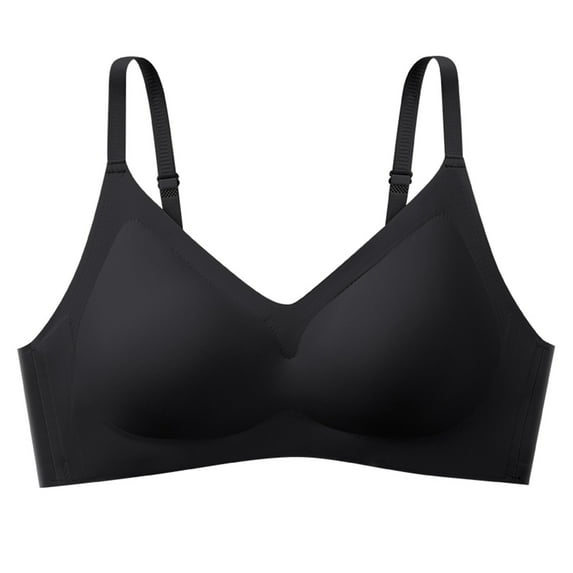 Bigersell Front Closure Sports Bra Summer Front Button Bra Longline Bra Style R3101 V-Neck Lightly Lined Bras Hook and Eye Bra Closure Women Size Sports Bras Black L
