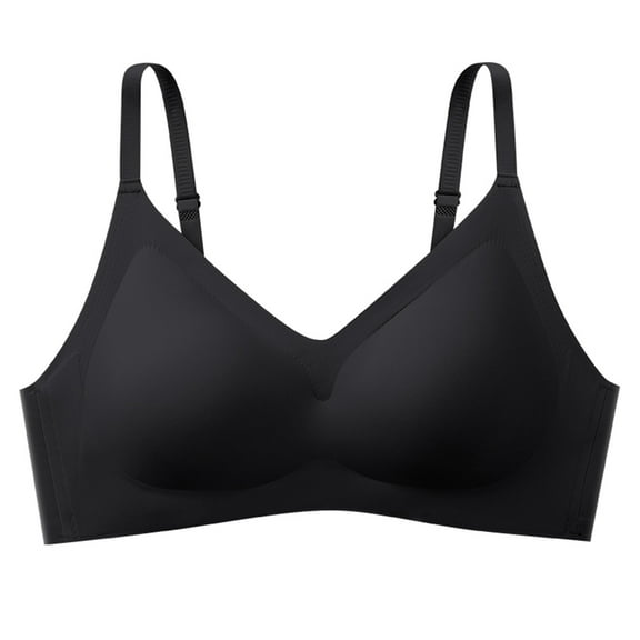Bigersell Front Closure Sports Bra Summer Front Button Bra Longline Bra Style R3101 V-Neck Lightly Lined Bras Hook and Eye Bra Closure Women Size Sports Bras Black L