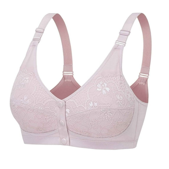 Bigersell Front Closure Sports Bras for Women Front Closure Bras for Older Women Cotton Bras Ladies Senior Bras for Women Front Closure Comfortable Bras for Older Women R-10-Gray 80B