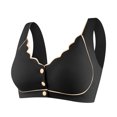 thumbnail image 1 of Bigersell Front Closure Sports Bras for Women No Underwire Snap Bra Closure Seamless T-Shirt Bra Back-Smoothing Push-Up Padded Bras Wireless Sports Bras Comfort Wide Strap Bralettes Bra Black L, 1 of 3