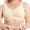 thumbnail image 1 of Bigersell Front Cross Bra Clearance Sports Bras Women Full-Figure Bra Style R708 V-Neck Pullover Bras Hook and Eye Bra Closure Women's Plus Size Button Front Bra Beige 90C, 1 of 4