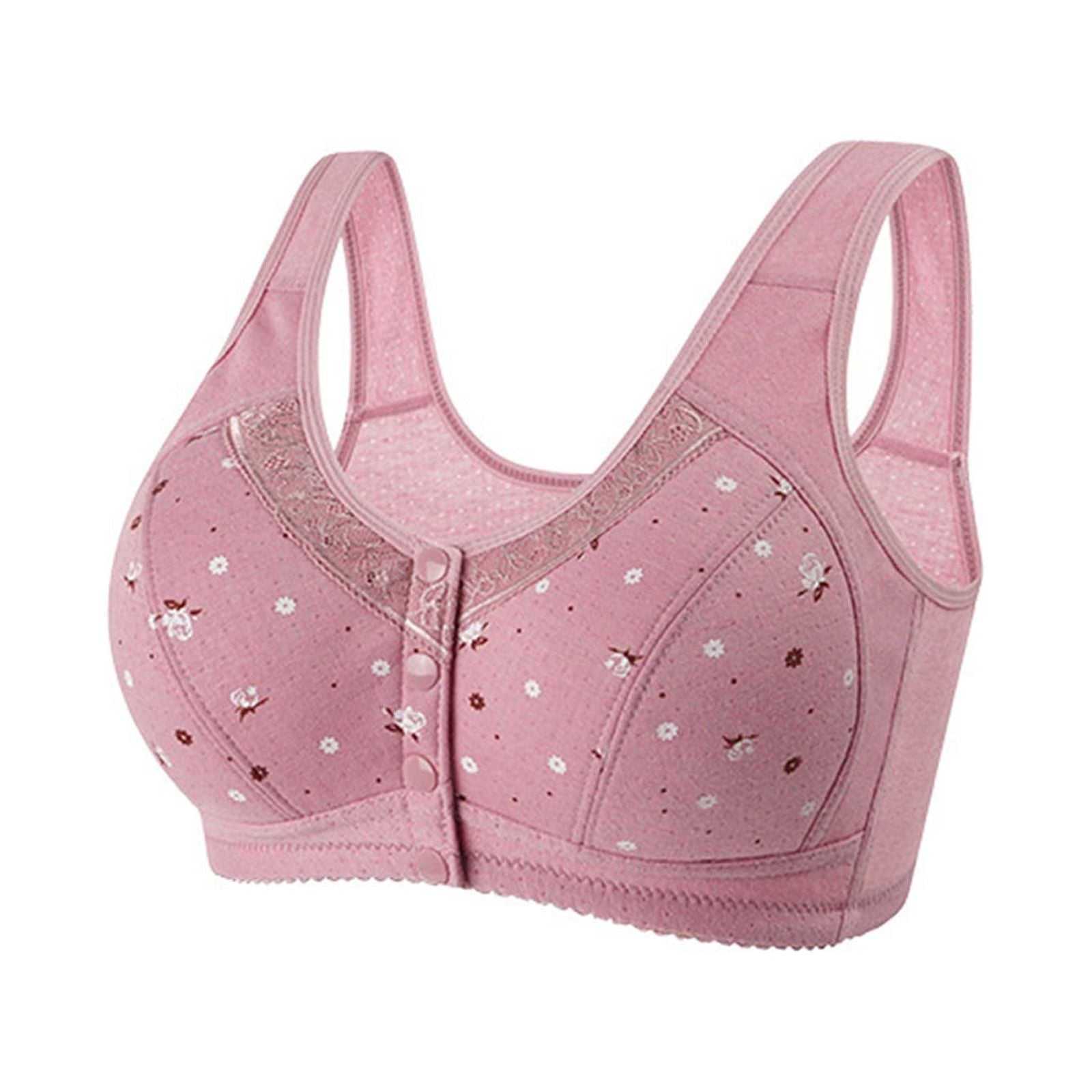 Bigersell Front Opening Bras for Senior Women Push up Padded Bra No ...