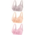 thumbnail image 1 of Bigersell Front Snap Bra Women Clearance Wireless Bras Front Closure Bras No Underwire Comfort Wide Strap V-Neck Bralettes Push up Padded Bra Button Front Close Bras Sports Bras Pink L, 1 of 2