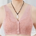 thumbnail image 1 of Bigersell Front Snap Closure Sports Bras for Women Wireless Bras Racerback Floral Lace Crop Tank Tops Bras Ladies Comfort Strap V-Neck Lace Push up Padded Bras No Underwire Pink 105, 1 of 6
