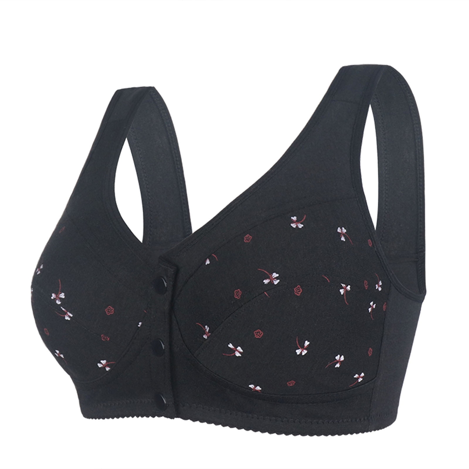 Bigersell Front Snap Sports Bras for Women Floral Print Front