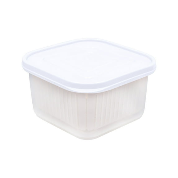 Bigersell Fruit Storage Containers for Fridge Plastic Food Storage Container with Lids Strainer Basket Berry Vegetable Keep Fresh Storage Organizer Refrigerator Organizers Bins White